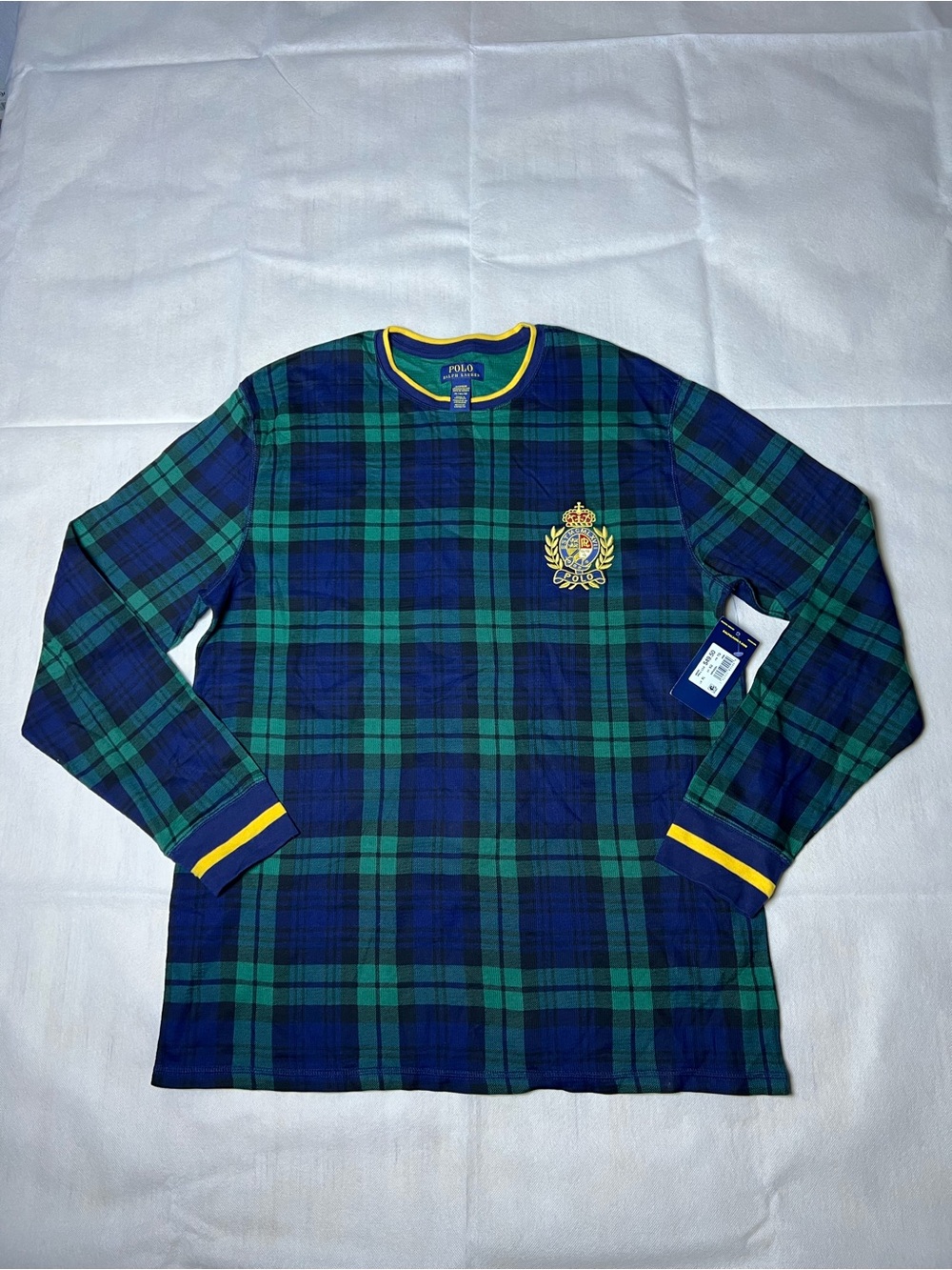 Polo Ralph Lauren Blue & Green Plaid Long Sleeve Shirt sleepwear